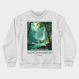 A Vintage Travel Illustration of Erawan National Park - Thailand Crewneck Sweatshirt